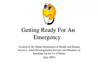 Getting Ready For An Emergency