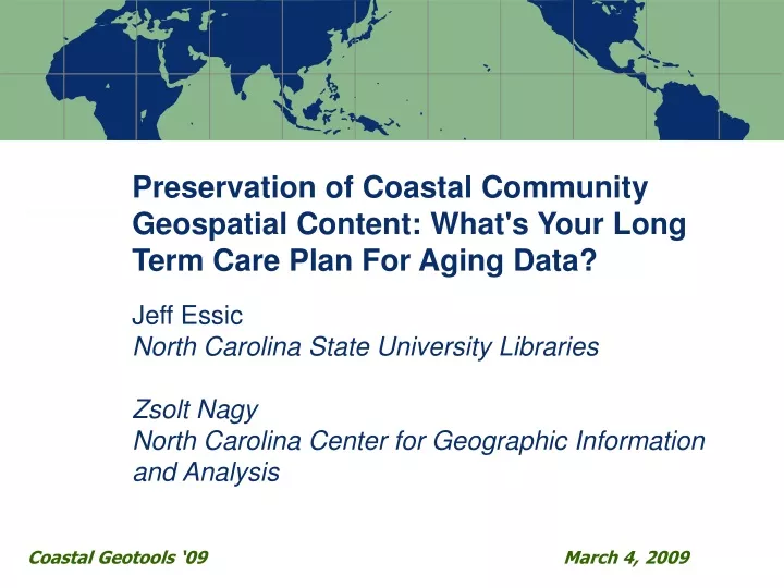 preservation of coastal community geospatial