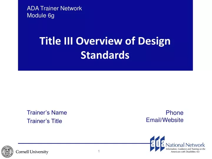 title iii overview of design standards