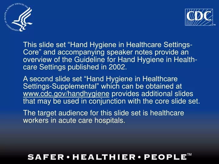 this slide set hand hygiene in healthcare