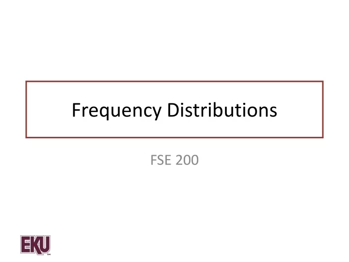 frequency distributions