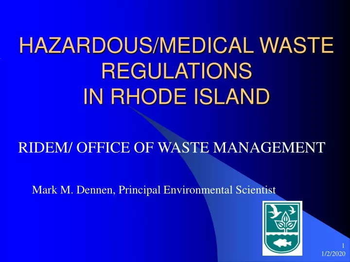 hazardous medical waste regulations in rhode island