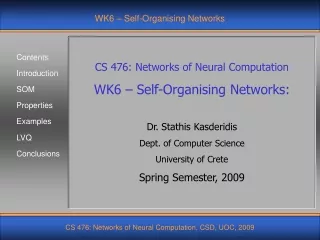 WK6 – Self-Organising Networks