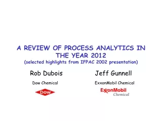 A REVIEW OF PROCESS ANALYTICS IN THE YEAR 2012 (selected highlights from IFPAC 2002 presentation)