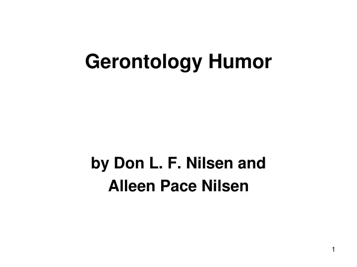gerontology humor