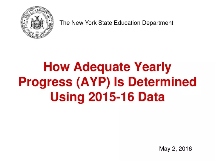 how adequate yearly progress ayp is determined using 2015 16 data