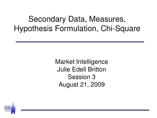 Secondary Data, Measures, Hypothesis Formulation, Chi-Square