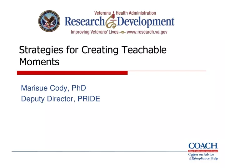 strategies for creating teachable moments