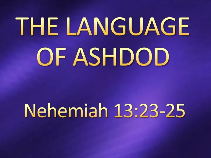 the language of ashdod