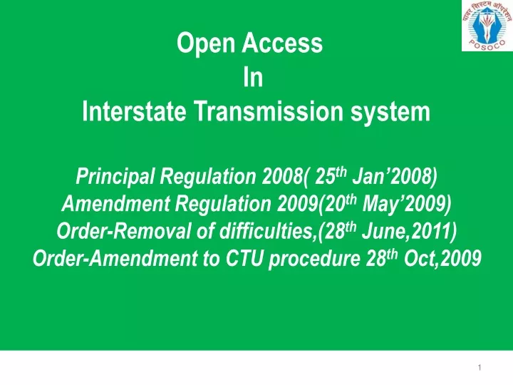 open access in interstate transmission system