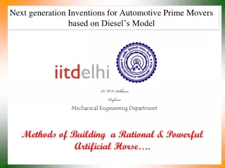 Next generation Inventions for Automotive Prime Movers based on Diesel’s Model