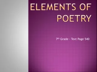 Elements of Poetry