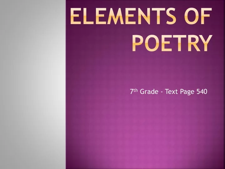 elements of poetry