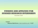 Finding and applying for summer RESEARCH internships