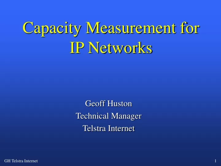 capacity measurement for ip networks