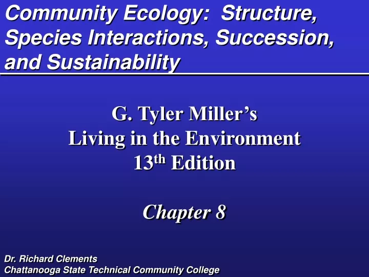 community ecology structure species interactions succession and sustainability