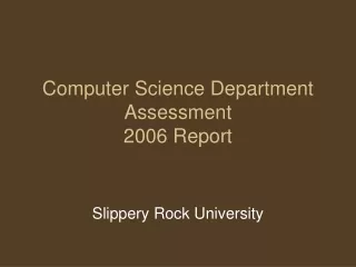 Computer Science Department Assessment 2006 Report