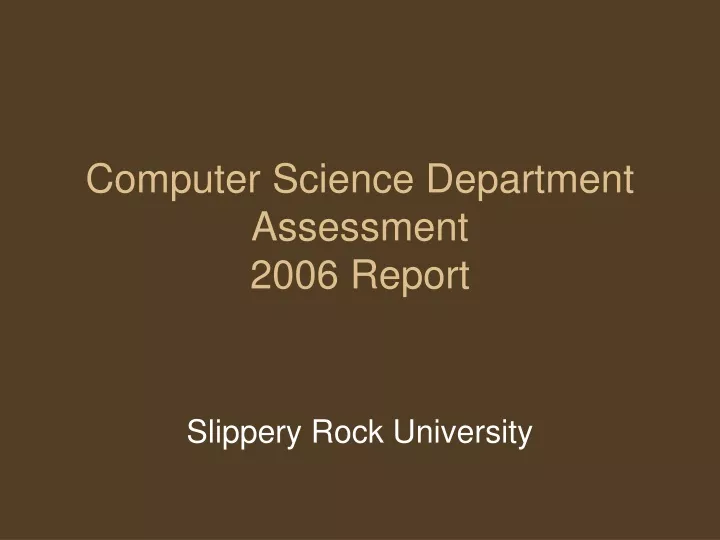 computer science department assessment 2006 report