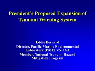 President’s Proposed Expansion of Tsunami Warning System