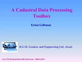 A Cadastral Data Processing Toolbox