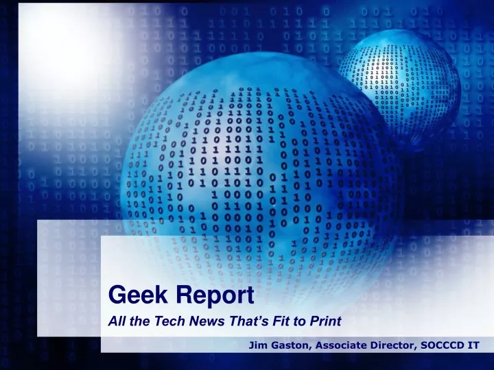 geek report