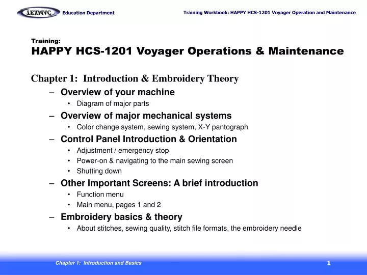 training happy hcs 1201 voyager operations maintenance