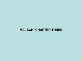 MALACHI CHAPTER THREE