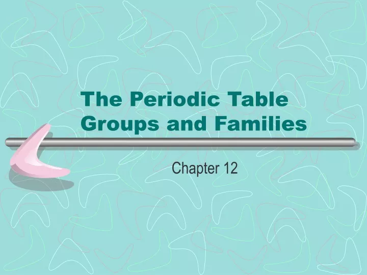 the periodic table groups and families