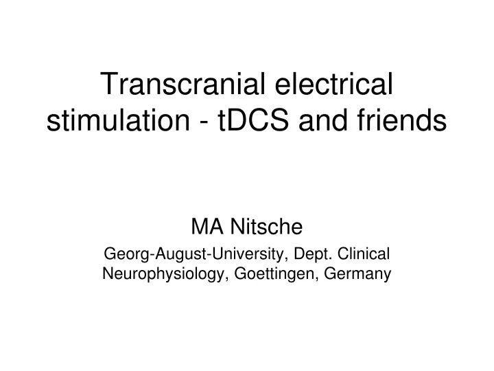 transcranial electrical stimulation tdcs and friends
