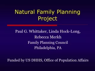 Natural Family Planning Project