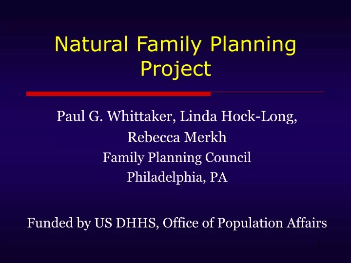 natural family planning project