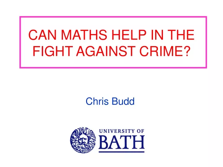 can maths help in the fight against crime