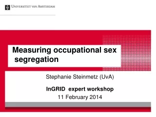 Measuring occupational sex      segregation
