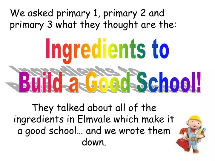 we asked primary 1 primary 2 and primary 3 what