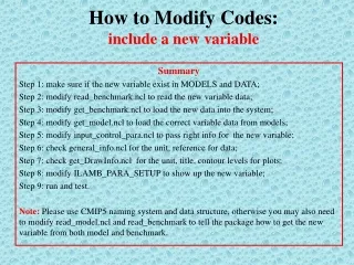 How to Modify Codes:   include a new variable