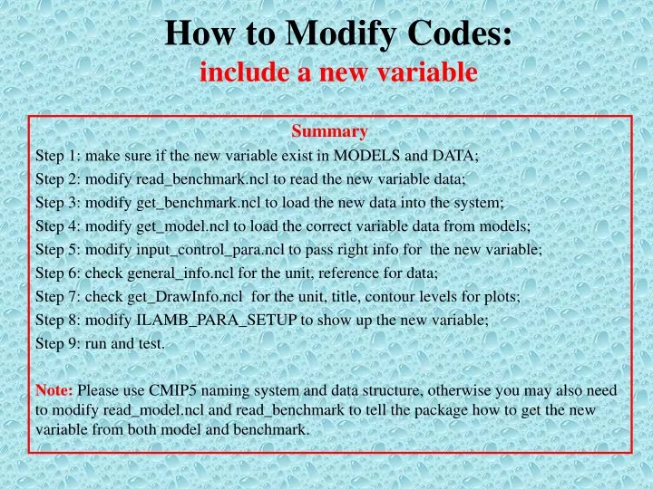 how to modify codes include a new variable