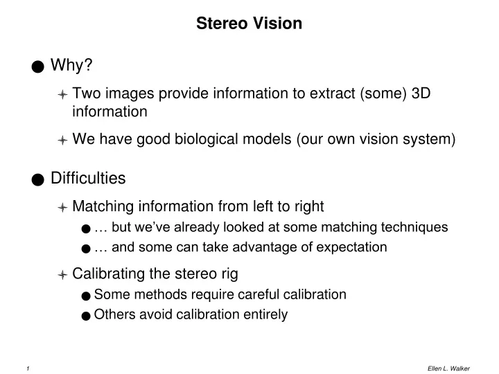 stereo vision