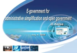 E-government for  administrative simplification and open government