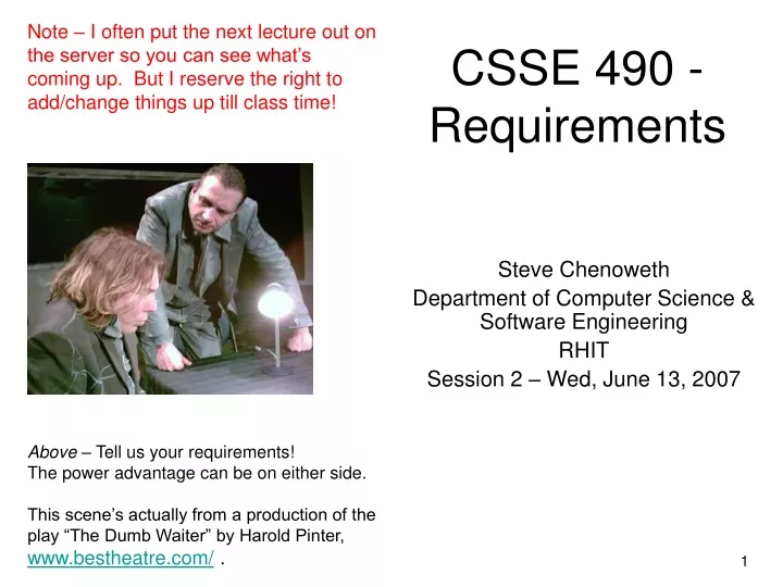 csse 490 requirements