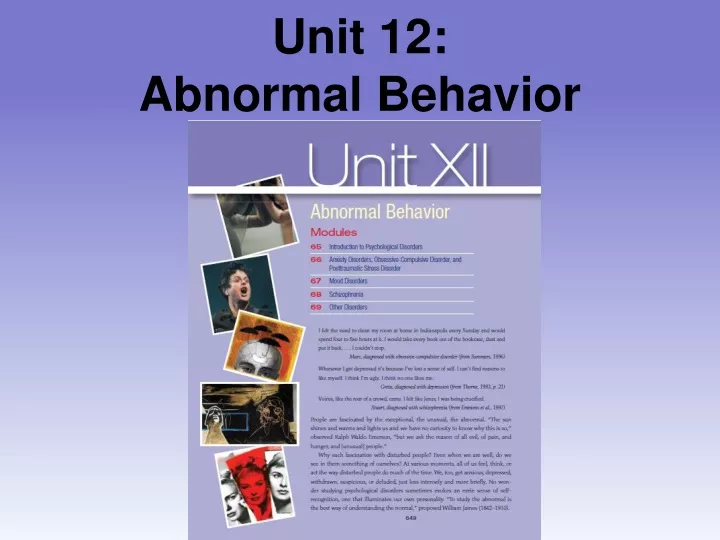 unit 12 abnormal behavior