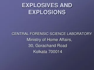 EXPLOSIVES AND EXPLOSIONS
