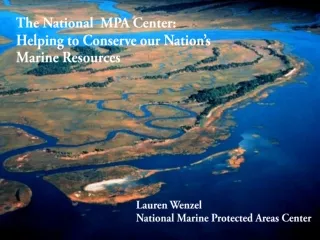 The National  MPA Center:  Helping to Conserve our Nation’s  Marine Resources