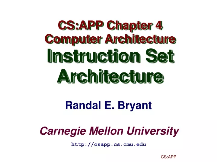 cs app chapter 4 computer architecture