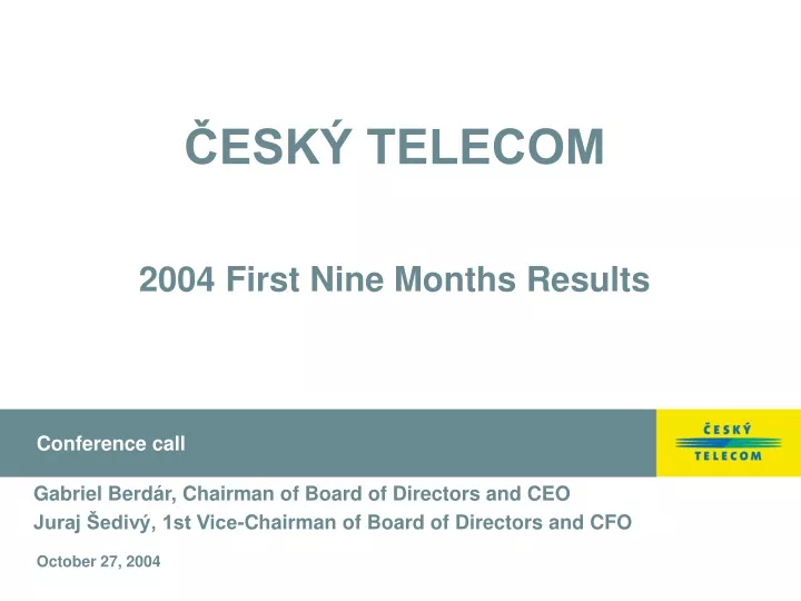 esk telecom 2004 first nine months results
