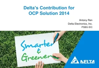 Delta’s Contribution for  OCP Solution 2014