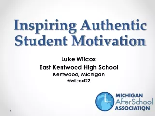Luke Wilcox East Kentwood High School Kentwood, Michigan @wilcoxl22