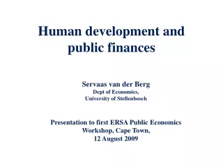Human development and public finances