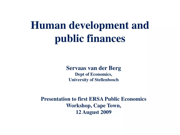 human development and public finances