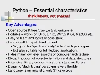 Python – Essential characteristics