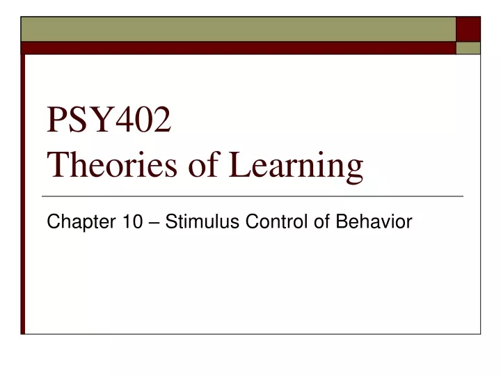 psy402 theories of learning